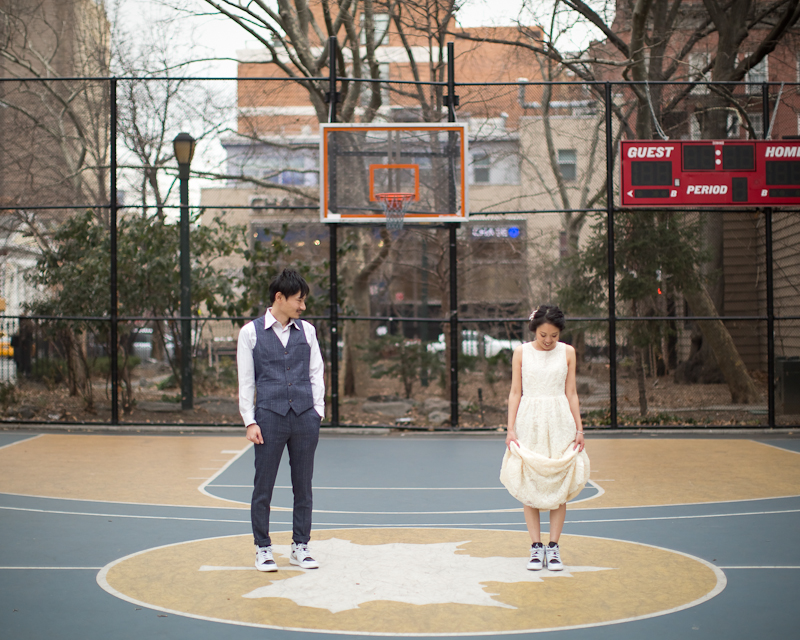 Nyストリートバスケットの聖地 ザ ケージ でフォトウェディング ニューヨーク前撮りフォトウェディング Hiroko Photography
